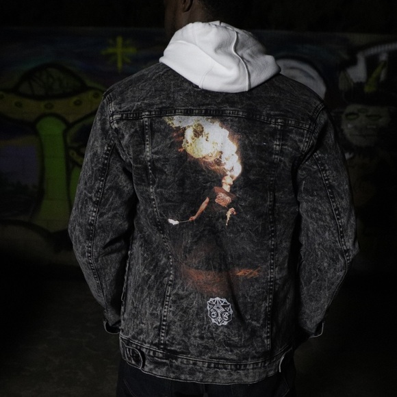 RARE 1/ White Hoodie PLUS Denim Jacket FIT by 3rd Eye Visions LA